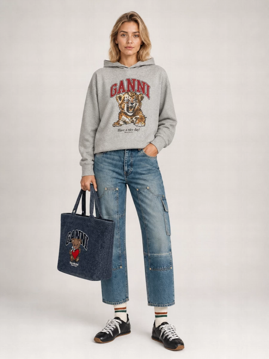 Ganni Medium Cotton Tote Bag