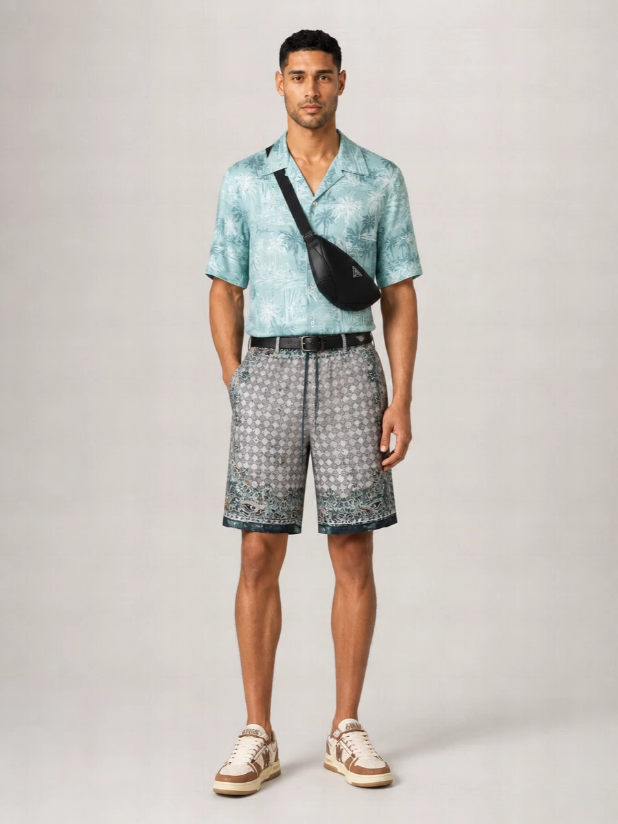 Amiri Silk Printed Bermuda Shorts