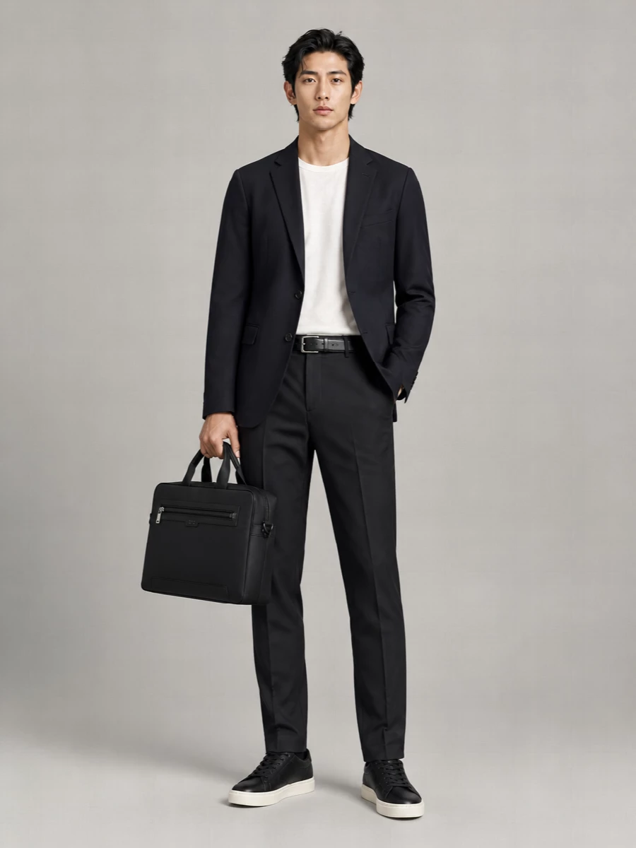 Emporio Armani Cotton Pleated Tailored Trousers