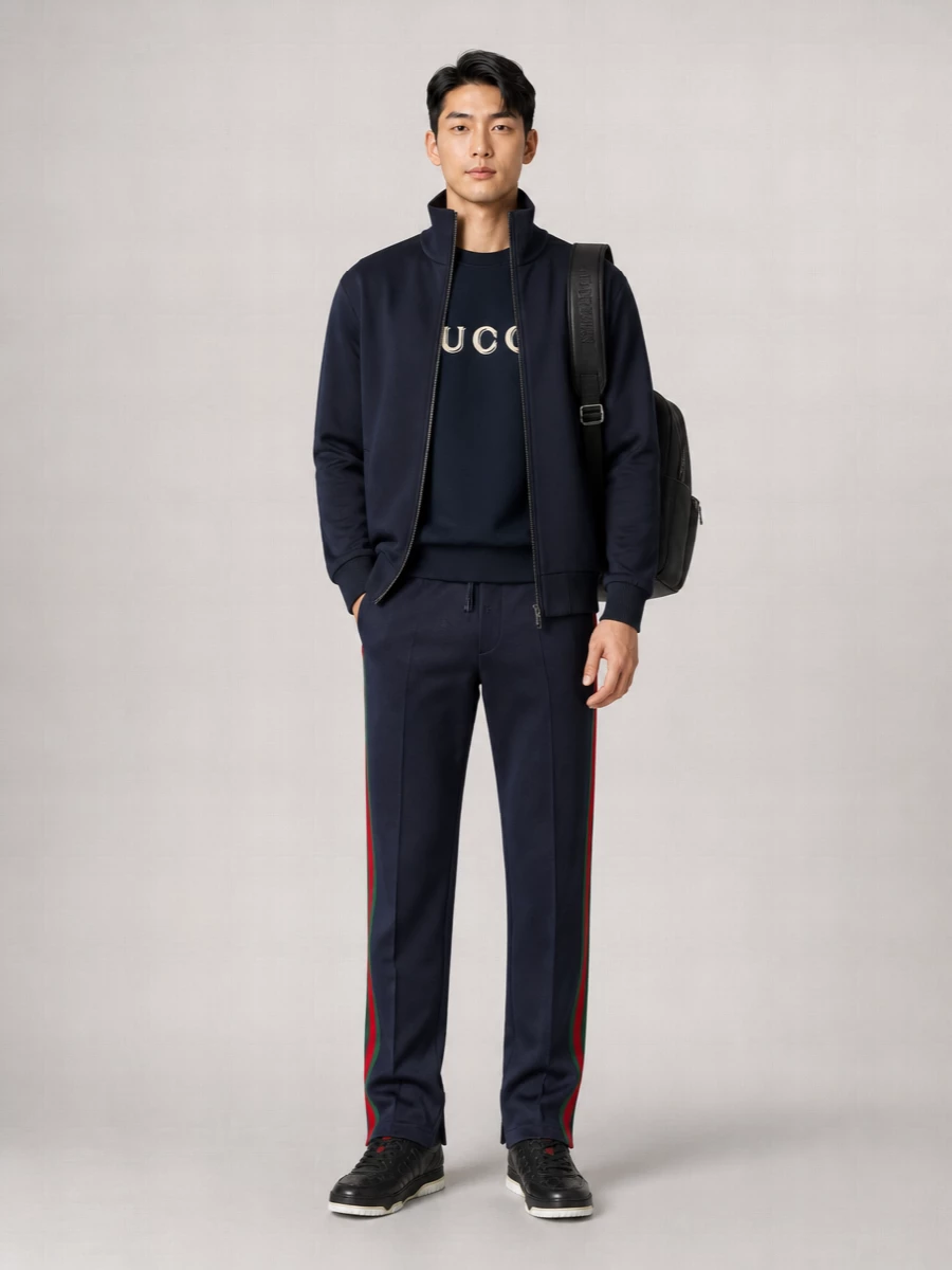 Gucci Technical Jersey High-Neck Zip-Up Jacket