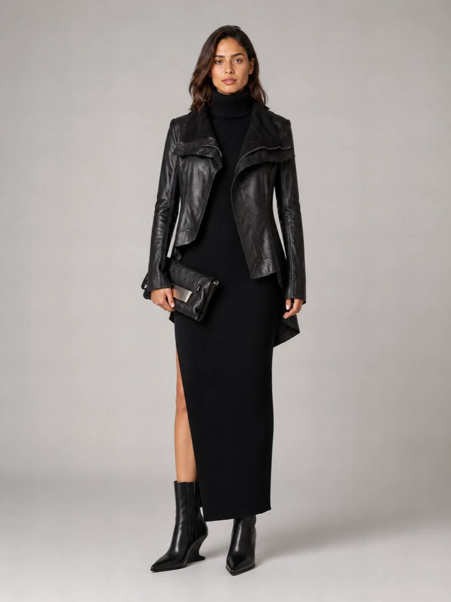 Rick Owens Lamb Leather Biker Jacket