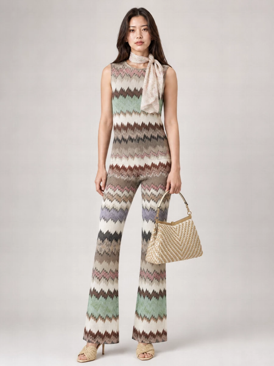 Missoni Snake-Print Flared Trousers