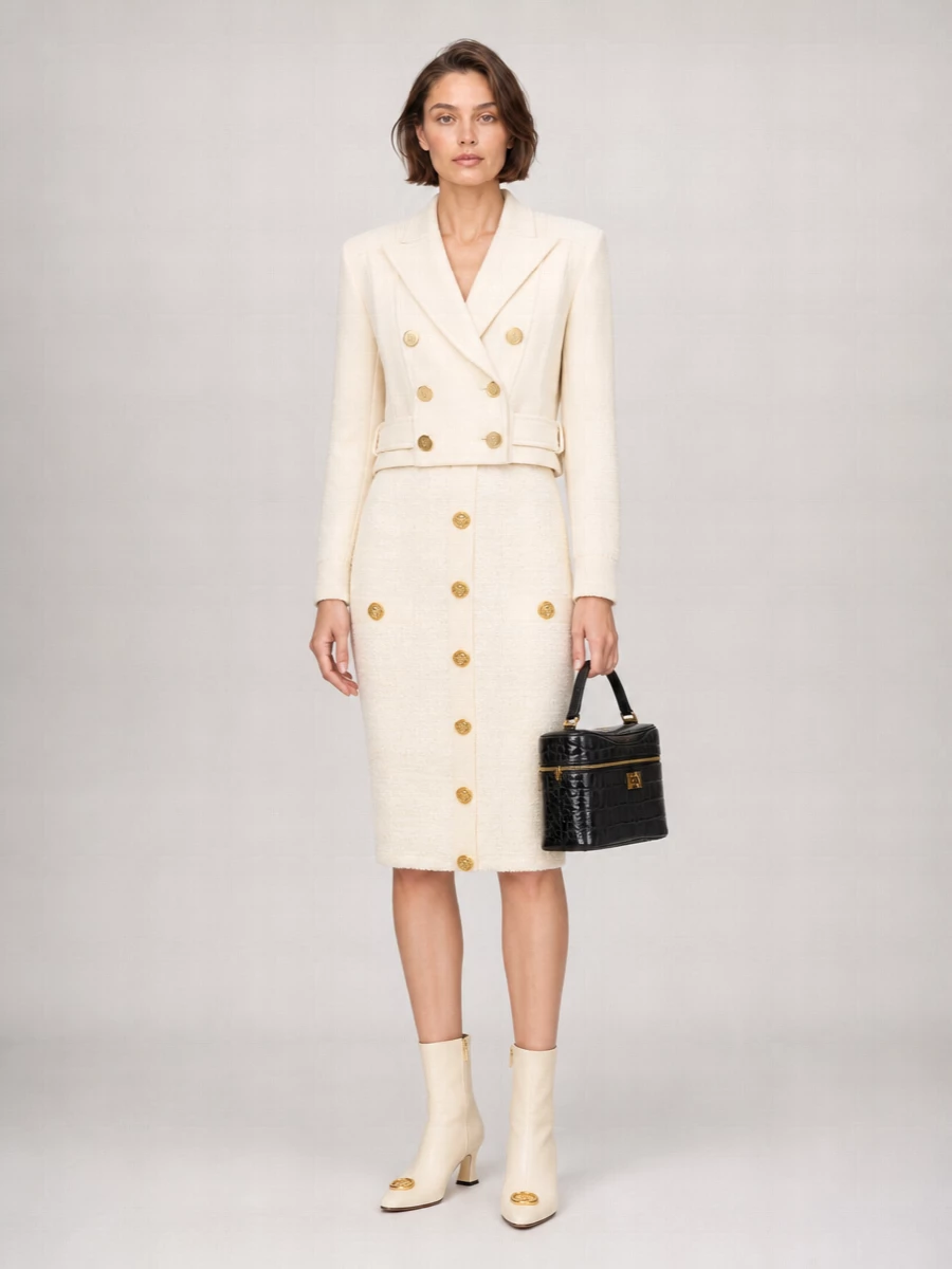 Balmain Cashmere Double-Breasted Coat