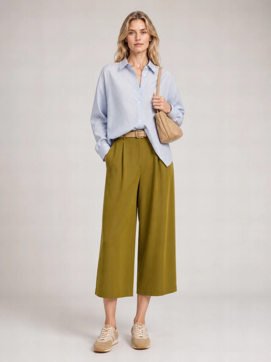 Dries Van Noten Wool Wide-Leg Pleated Trousers