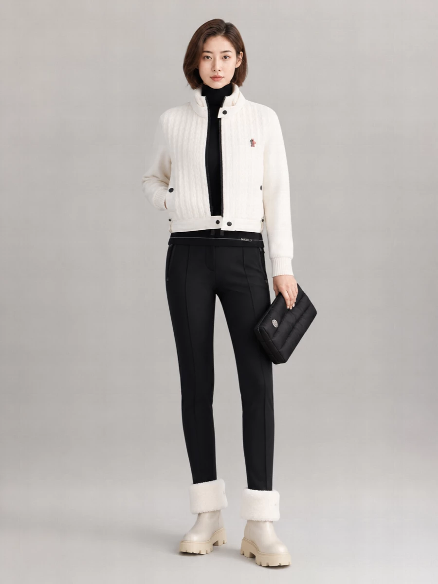 Moncler Grenoble Wool Ribbed High Neck Jacket