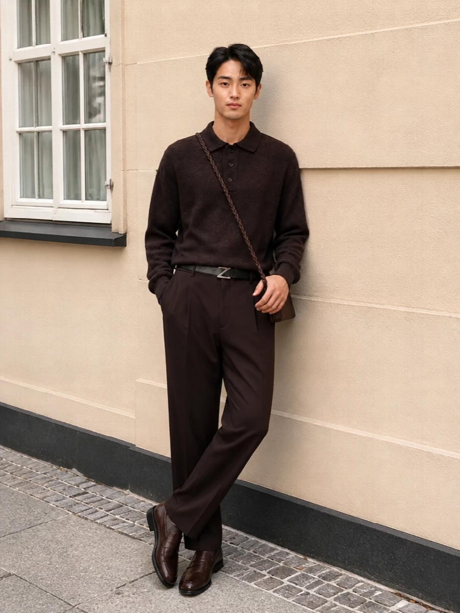 Studio nicholson brown trouser outfit tods loafers