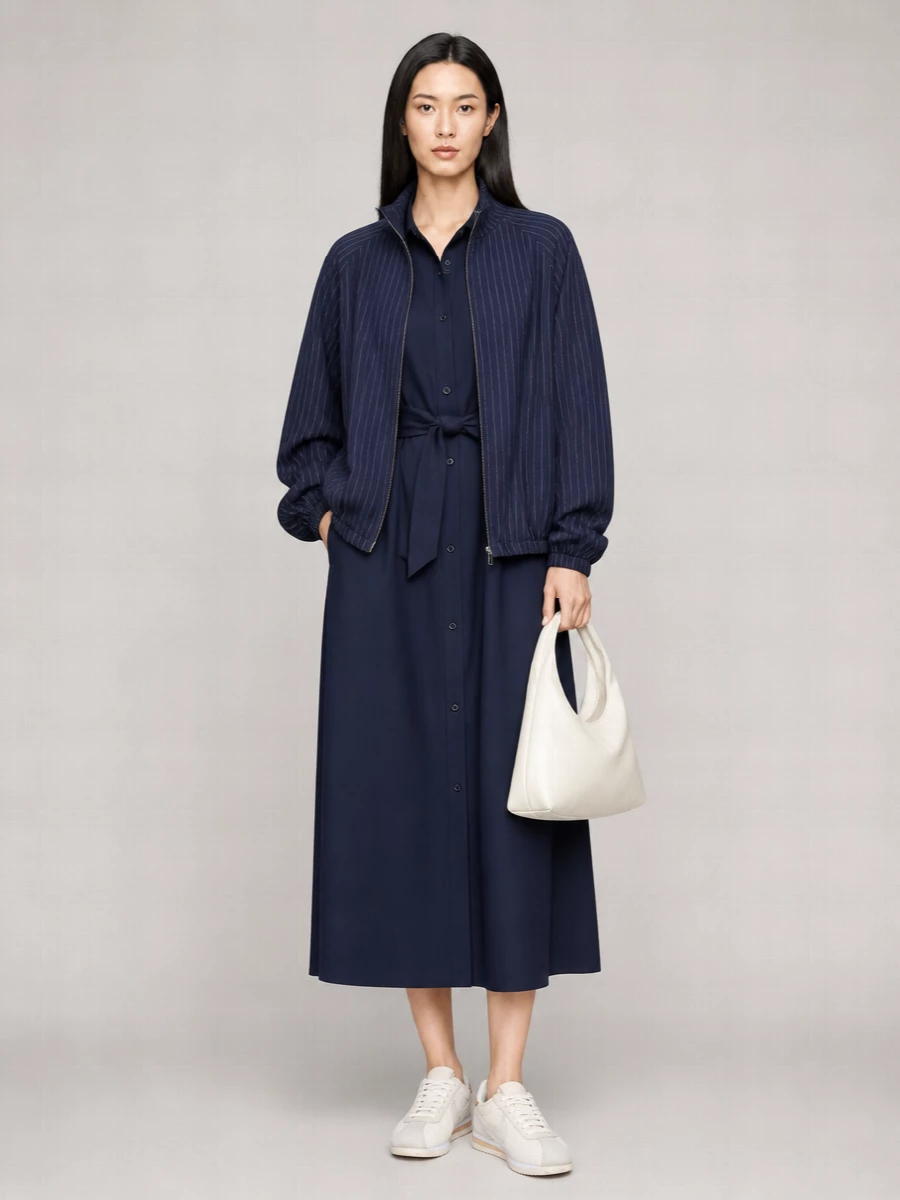 The Frankie Shop Pinstripe Oversized Track Jacket