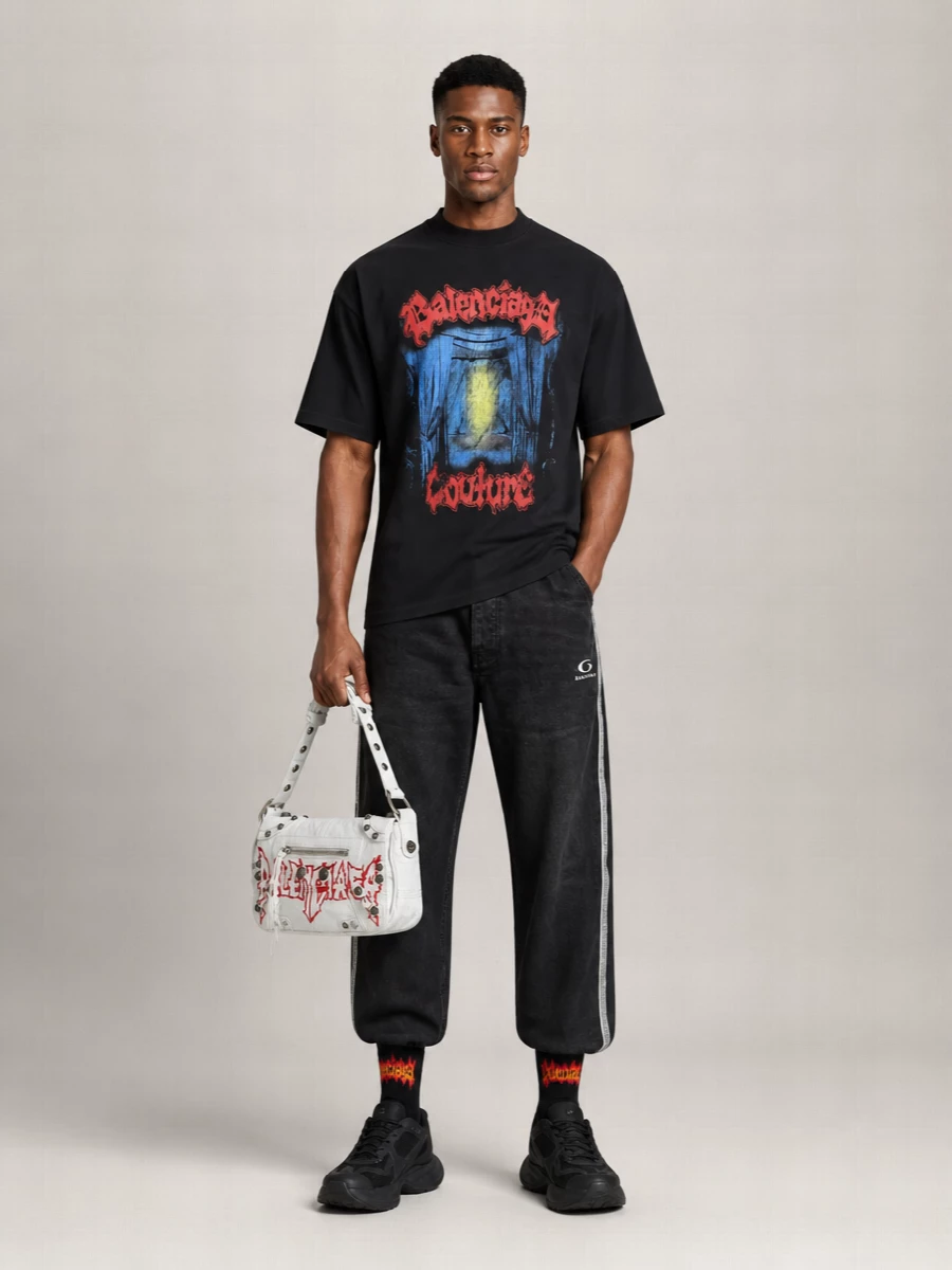 Balenciaga Tape type crewneck t-shirt | The Fashion Square