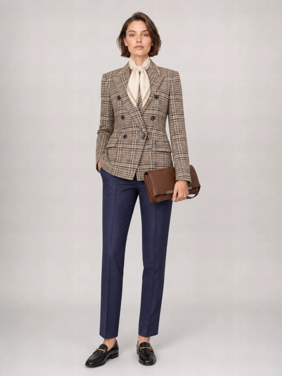 Max Mara Checked Double-Breasted Jacket
