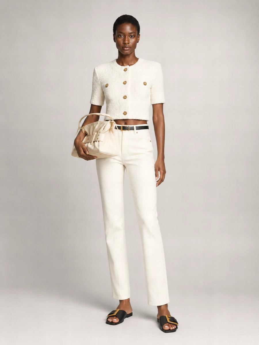 Balmain Denim High-Rise Straight-Leg Jeans