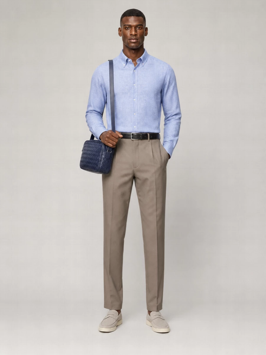 Brunello Cucinelli Linen Long-Sleeve Shirt