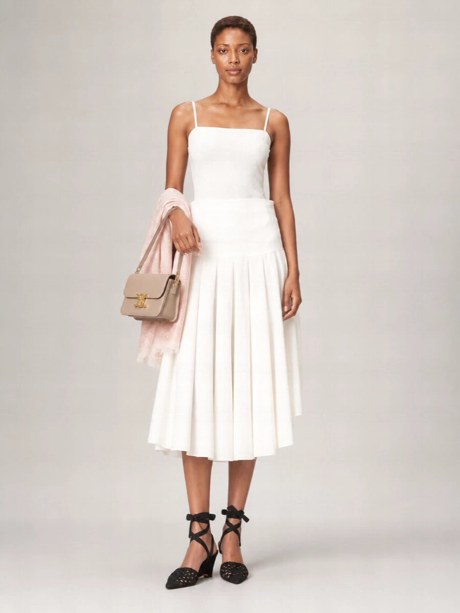 Jacquemus Fine-Knit Polka-Dot Square-Neck Spaghetti-Strap Top