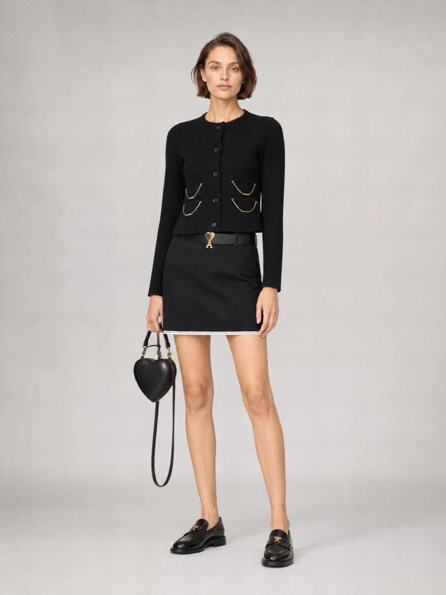 Moschino Heart Button Skirt
