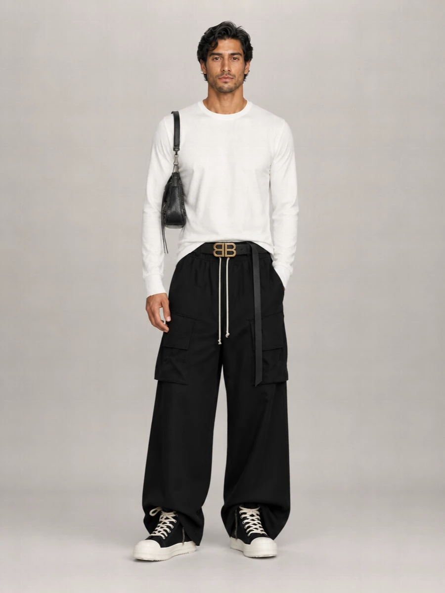 Rick Owens Drkshdw Lace Cotton Long-Sleeve T-Shirt