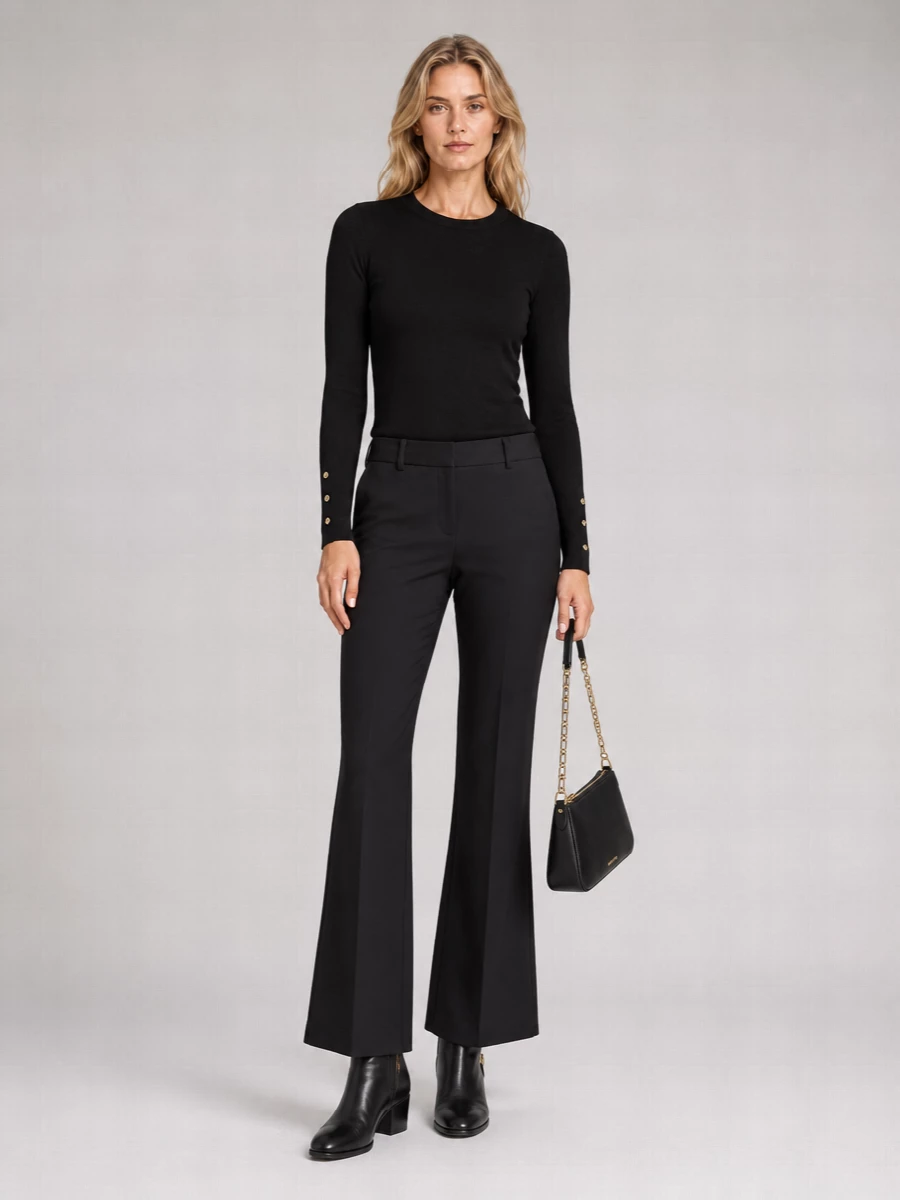 Michael Kors Ribbed Crew-Neck Wool Sweater
