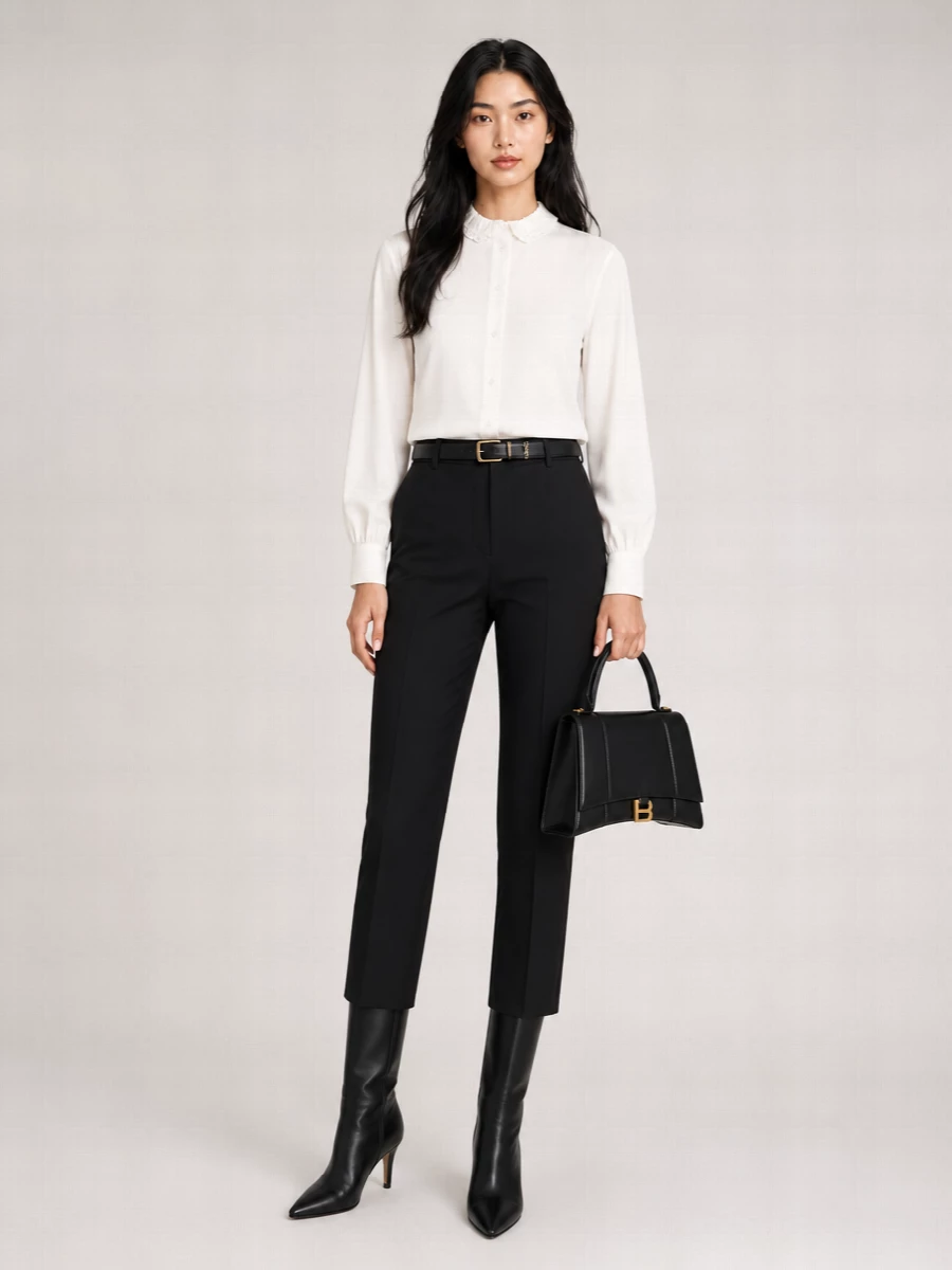 Saint Laurent Wool Straight-Leg Trousers