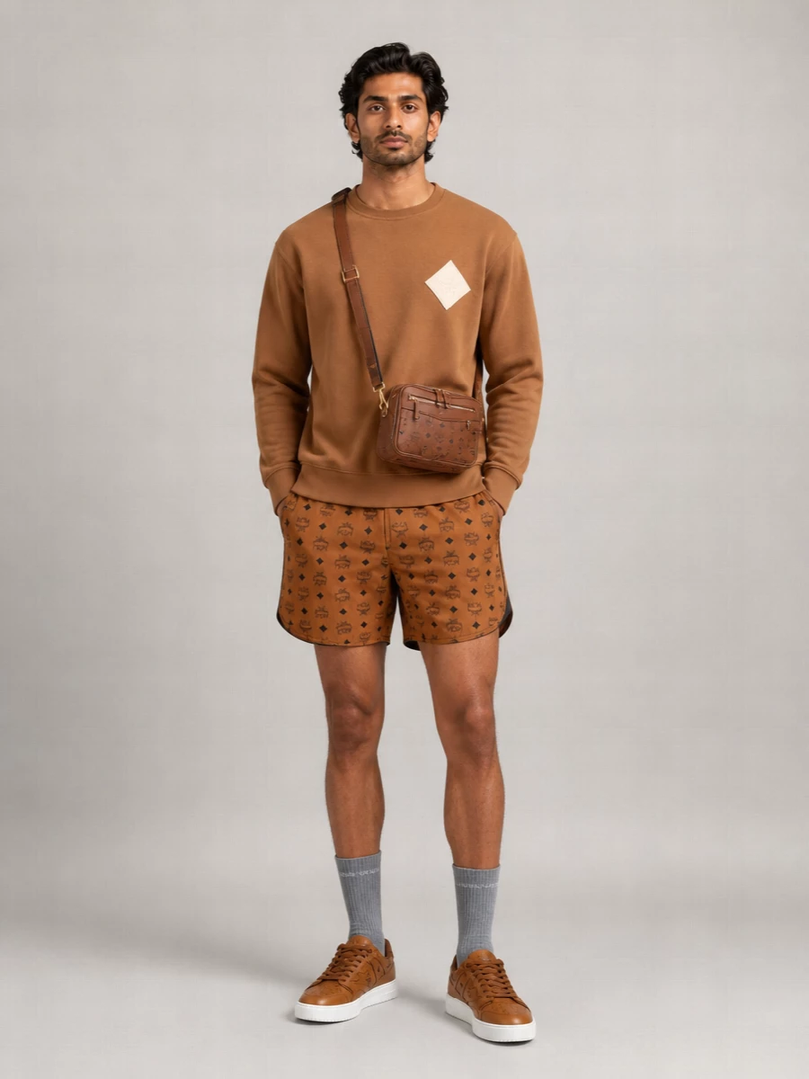 Mcm Printed Nylon Shorts