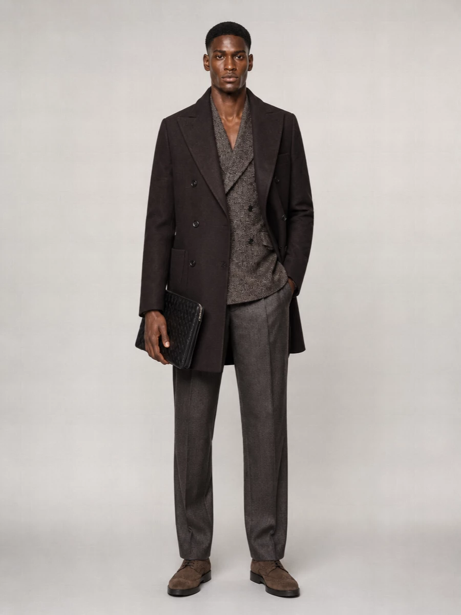 Boglioli wool cashmere double breasted coat
