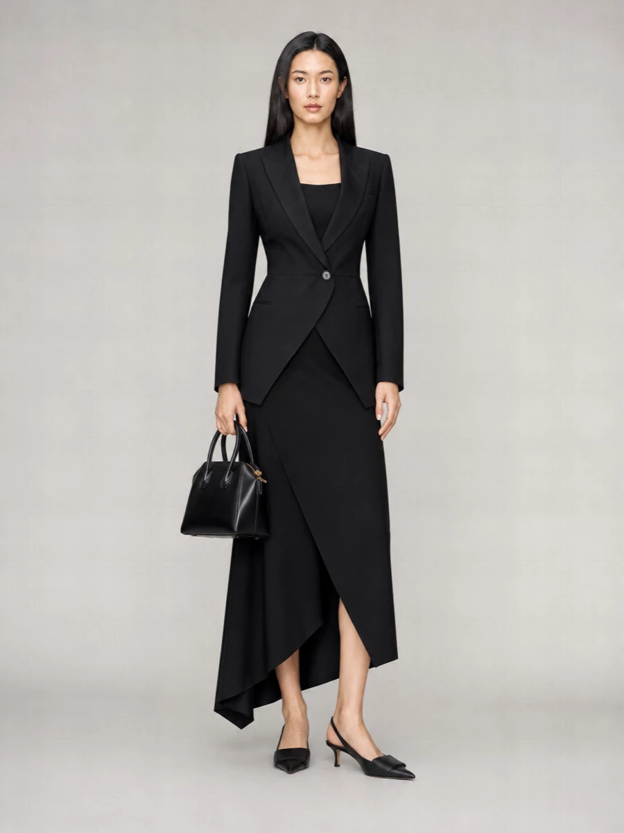 Givenchy Wool Mohair Cutout Double-Breasted Blazer