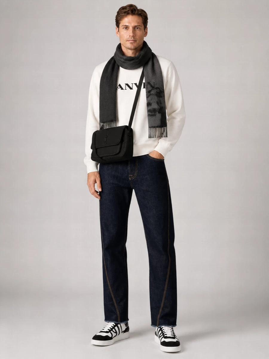 Lanvin Cotton Logo-Embroidered Crewneck Sweatshirt