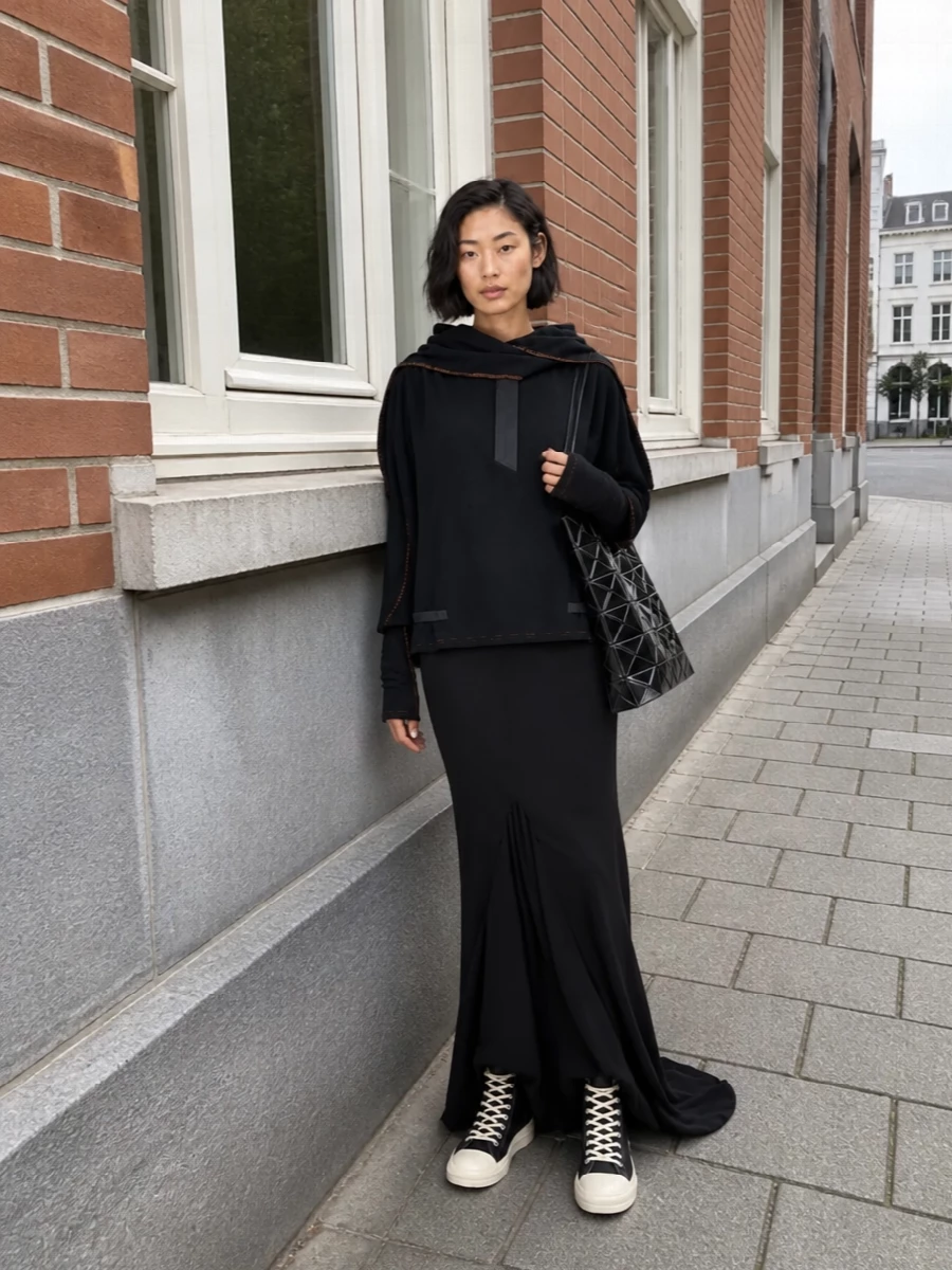 Kiko kostadinov jacket rick owens maxi dress