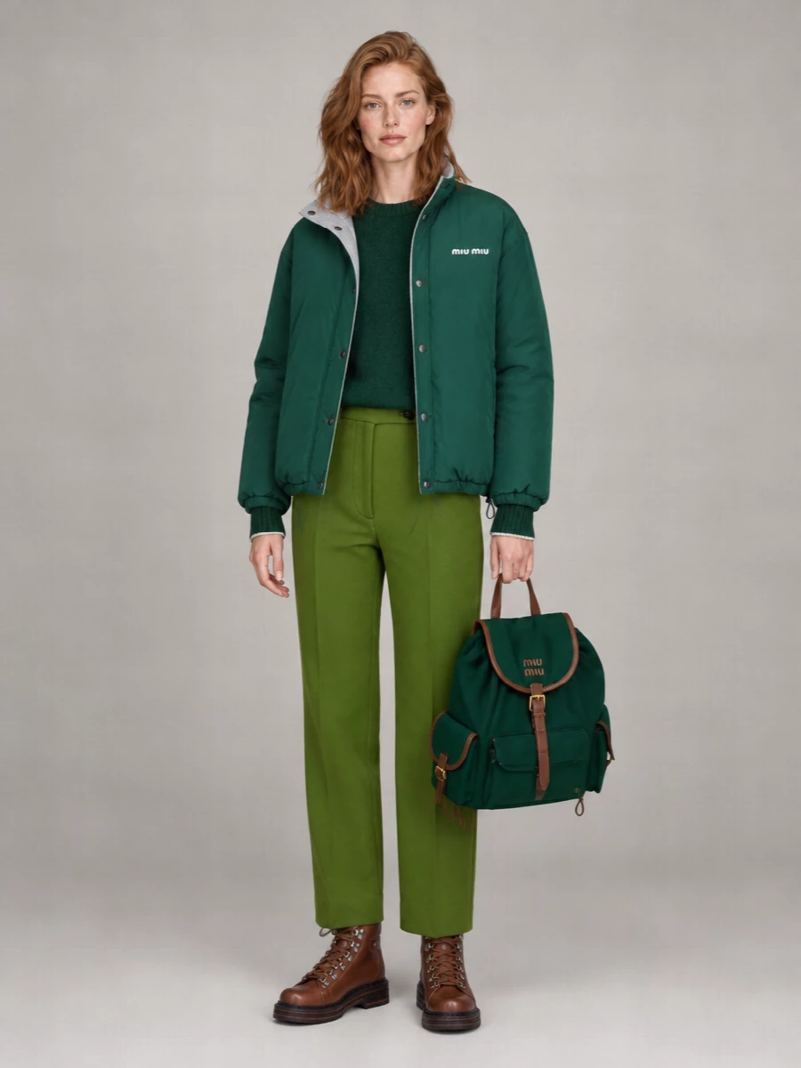 Miu Miu Stand Collar Long Sleeve Jacket