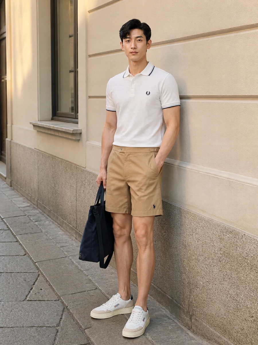 Fred perry polo ralph lauren shorts outfit