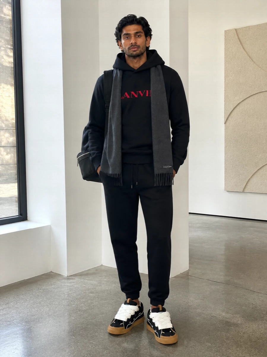 Lanvin black hoodie joggers designer sneakers