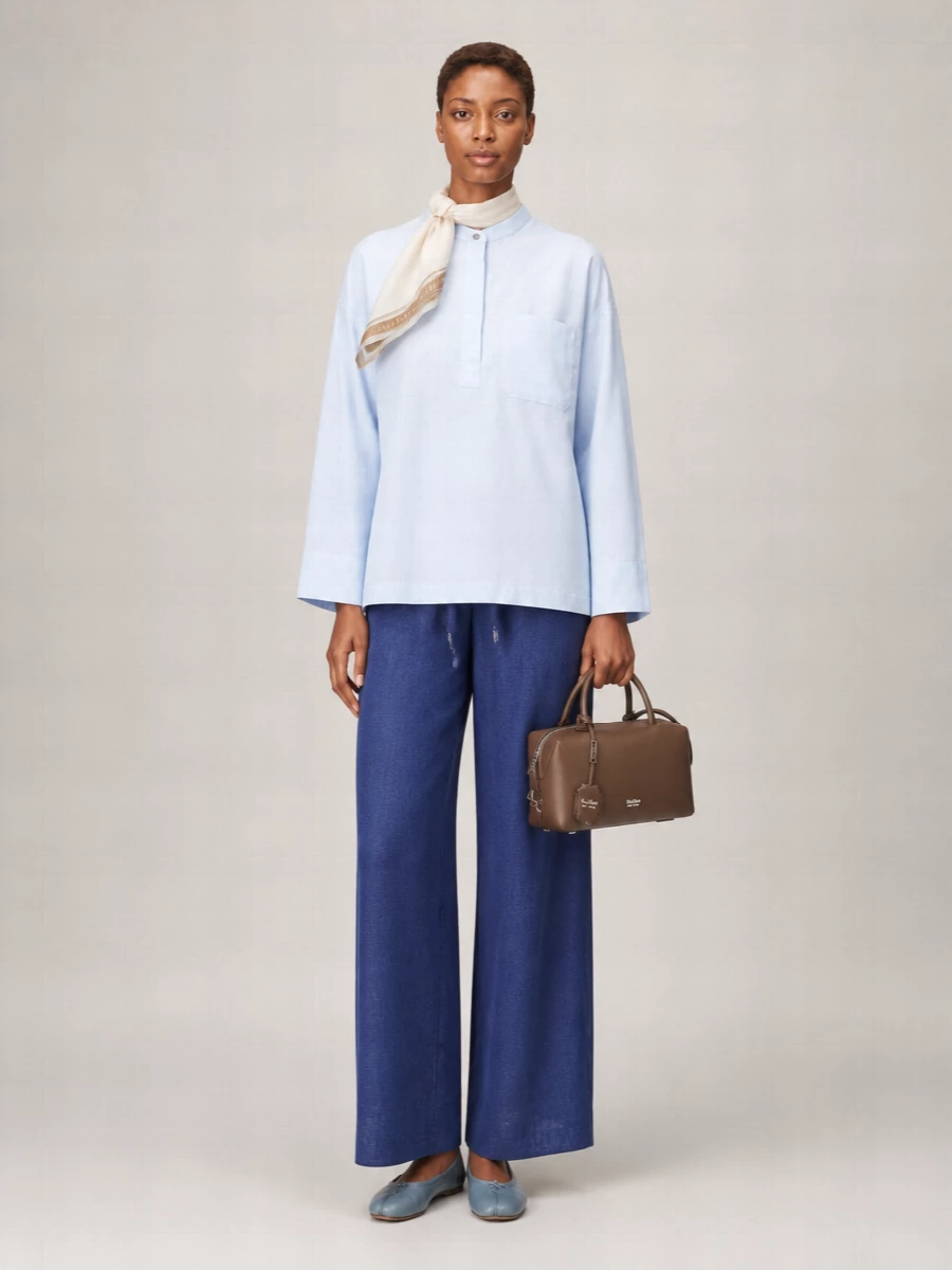 S Max Mara Linen Wide-Leg Trousers