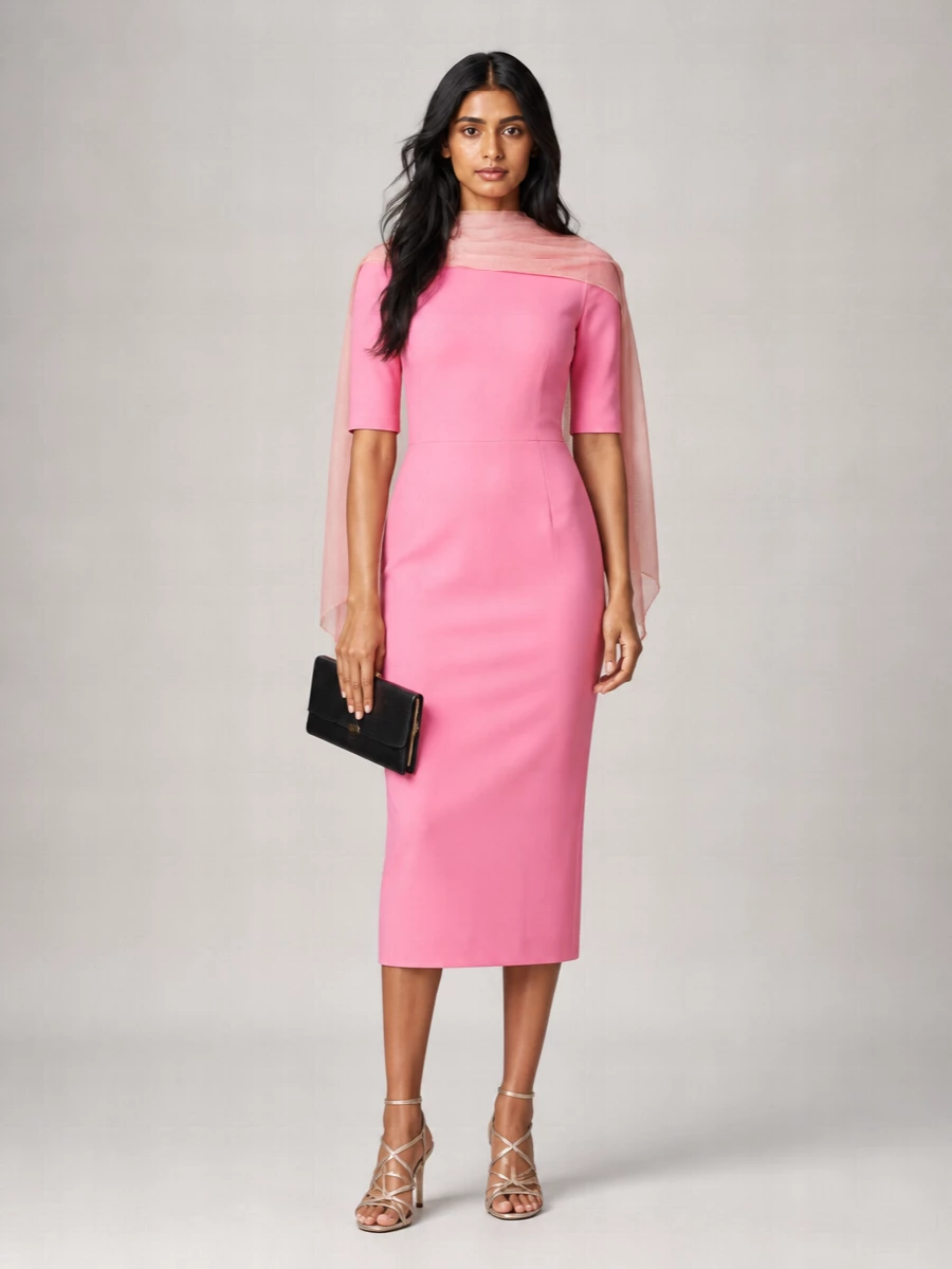 Dolce&Gabbana Viscose Square-Neck Short-Sleeve Sheath Midi Dress