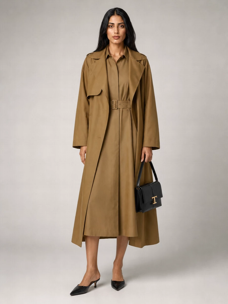 The Row Silk Double-Breasted Trench Coat