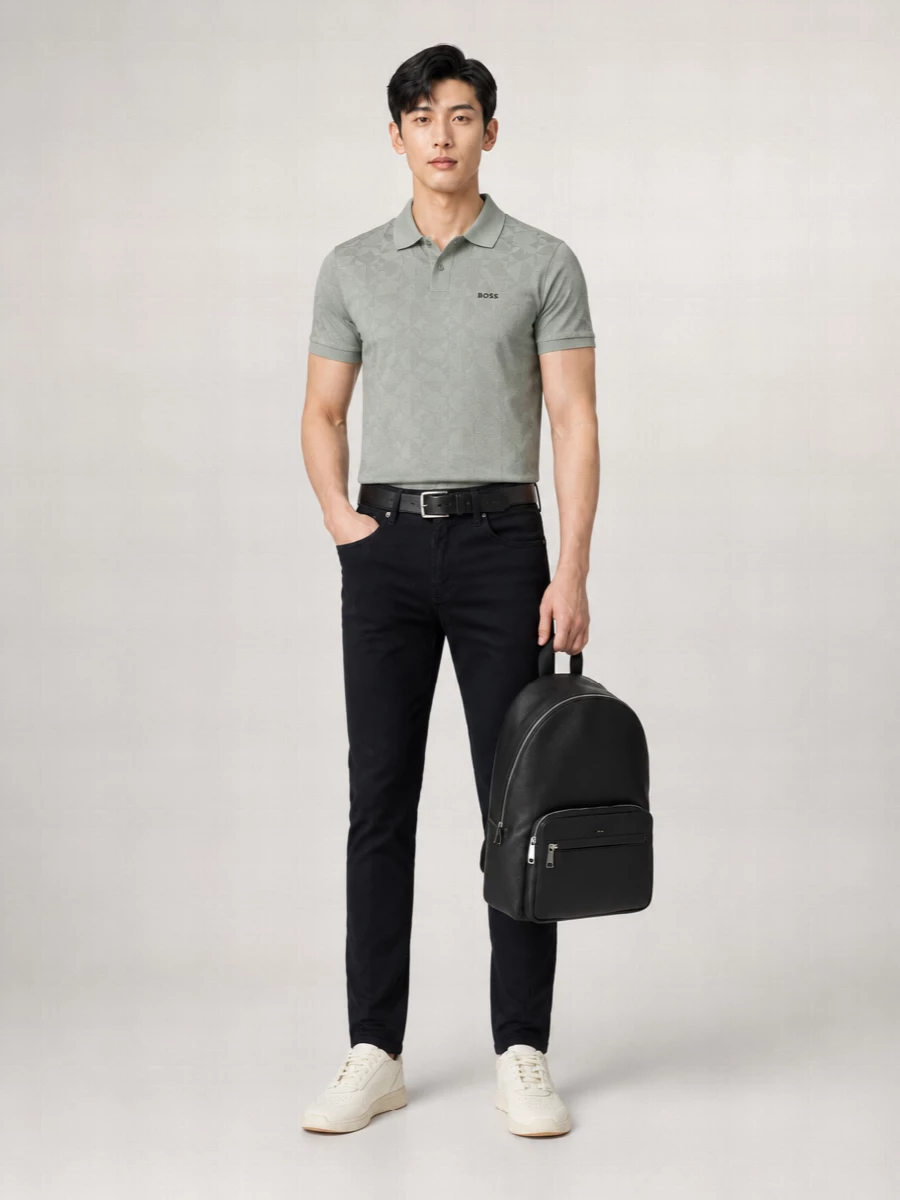 Boss Cotton Logo-Print Short-Sleeve Polo Shirt