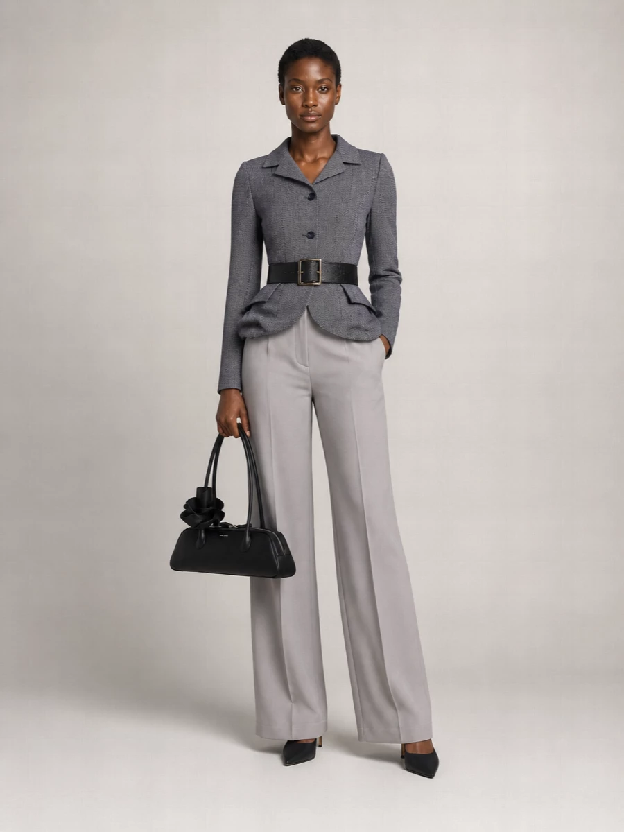 Magda Butrym Virgin Wool Off-The-Shoulder Single-Breasted Blazer