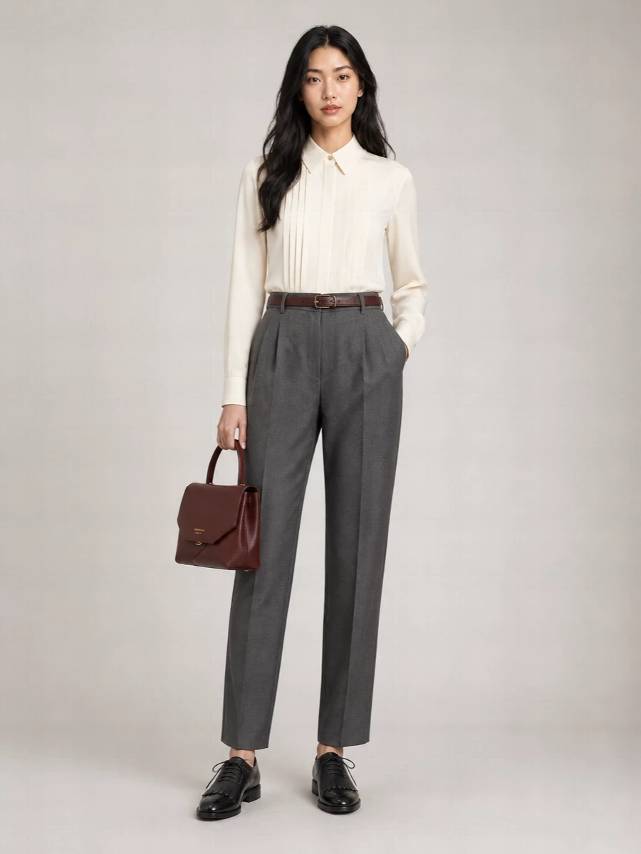 S Max Mara Virgin Wool Straight-Leg Tailored Trousers