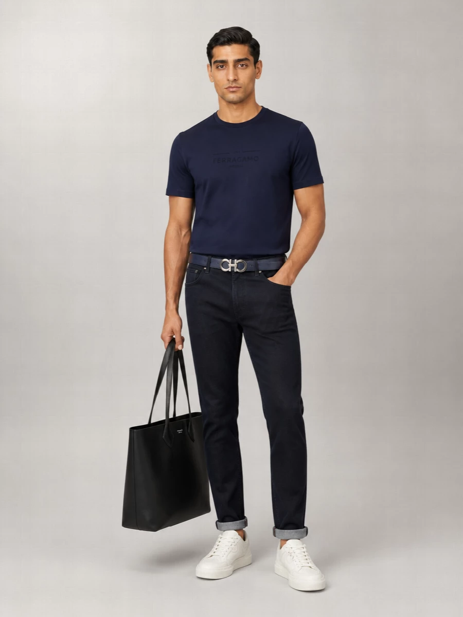 Ferragamo Cotton Logo-Print Short-Sleeve T-Shirt