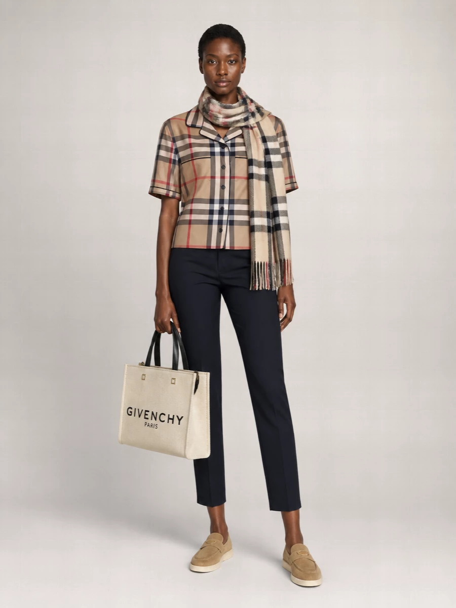Burberry Silk Printed Satin Shirt
