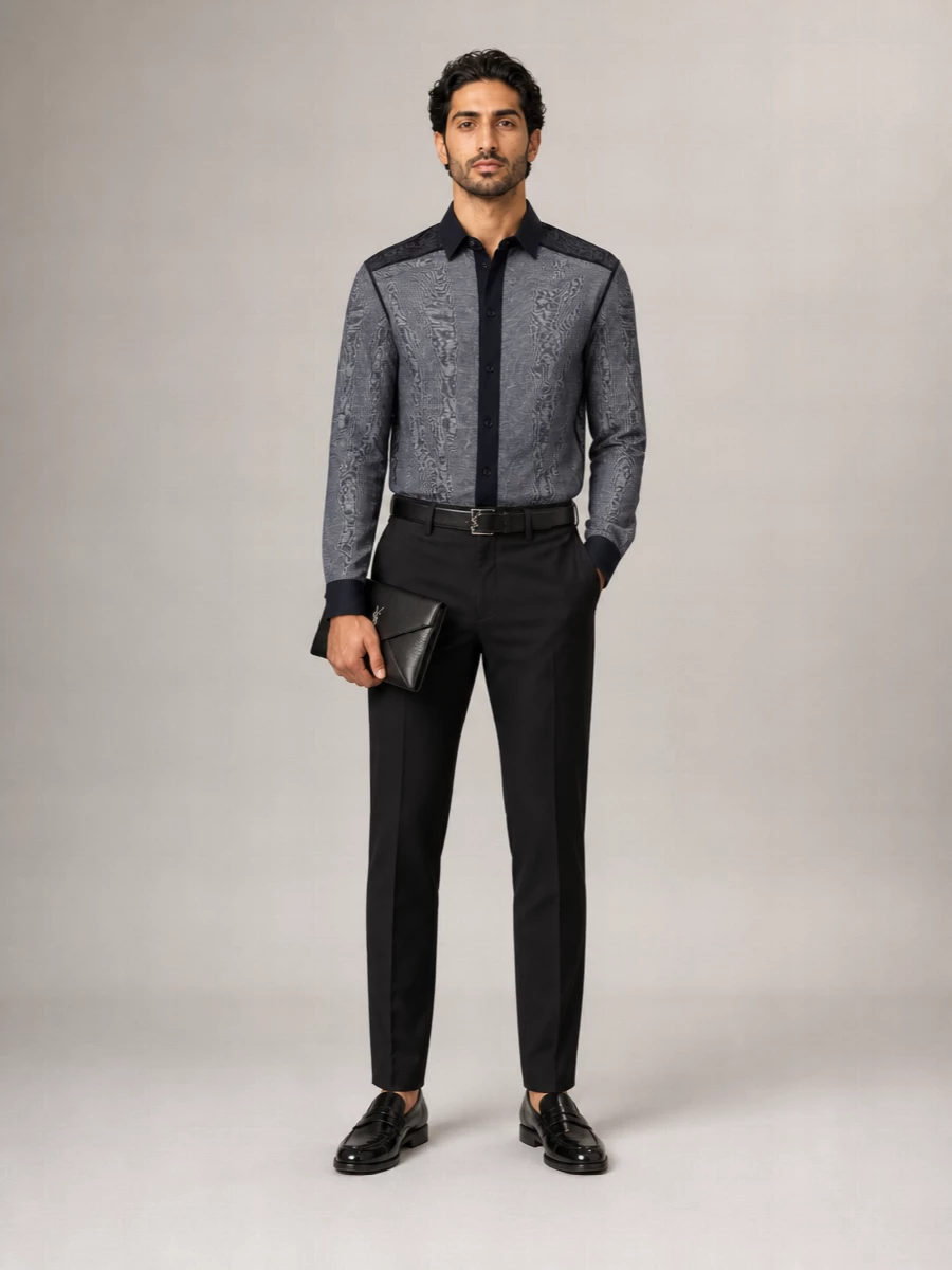 Saint Laurent Silk Long-Sleeve Shirt