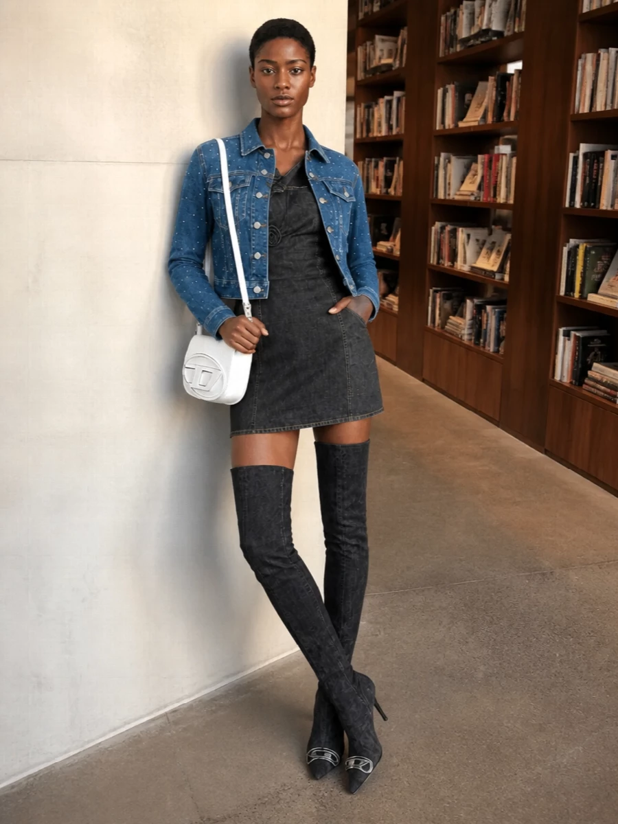 Coperni denim mini dress 7 for all mankind jacket