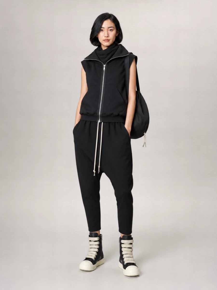 Rick Owens Leather Platform High-Top Sneakers