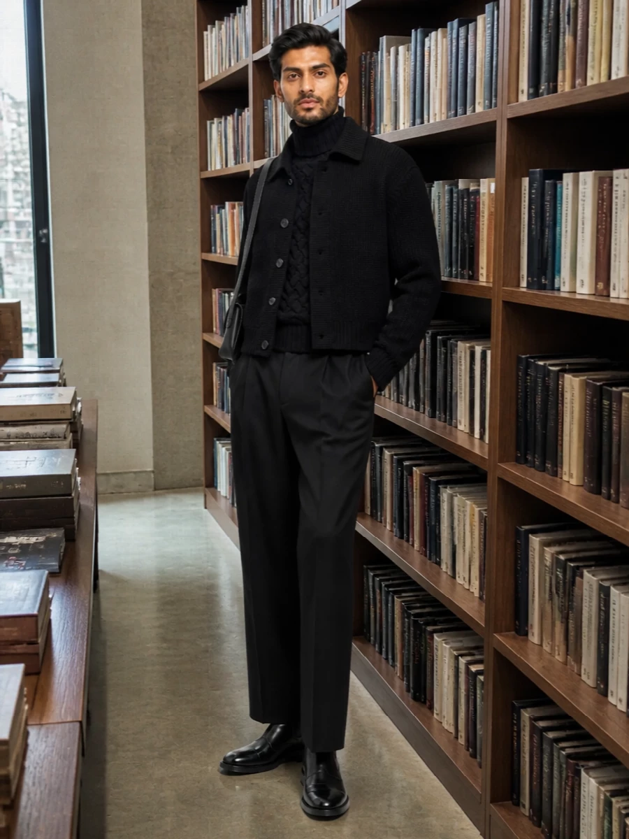 Dries van noten black jacket tailored trousers