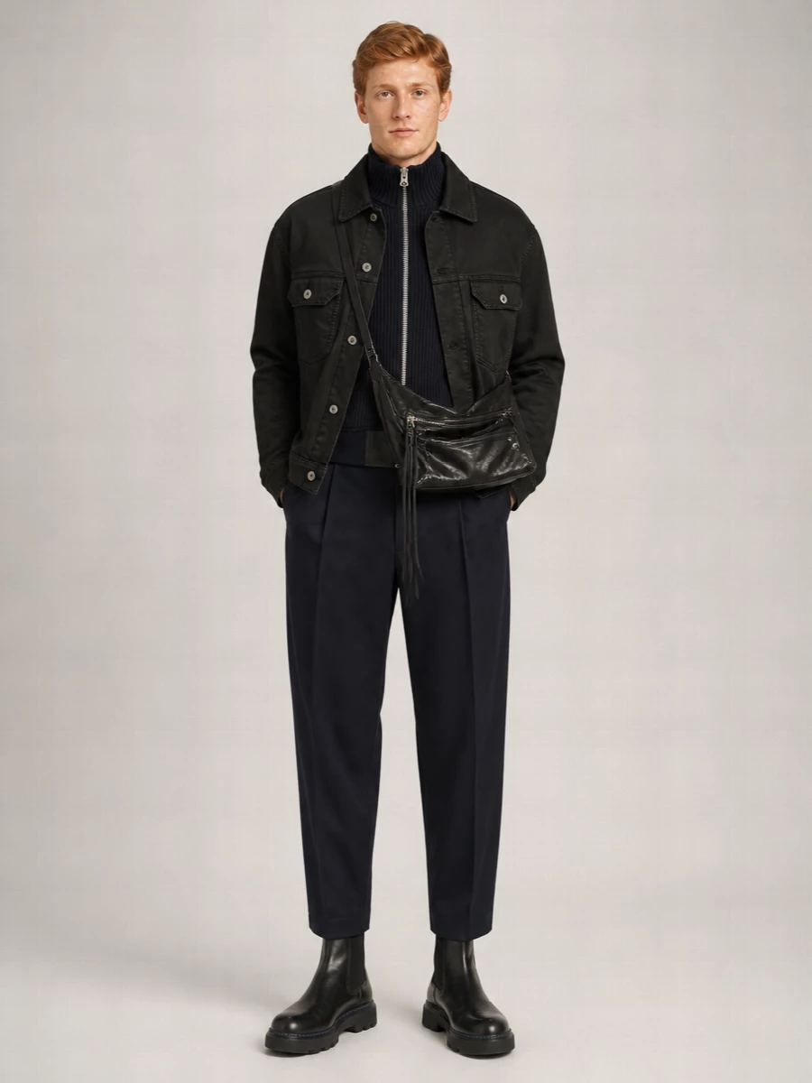 Sacai Padded Cotton Single Breasted Coat