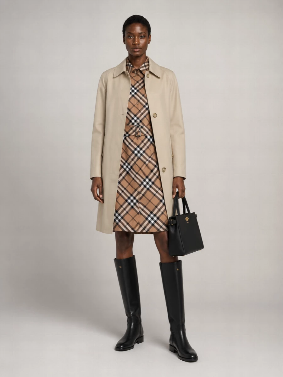 Burberry Cotton Single Breasted Trench Coat