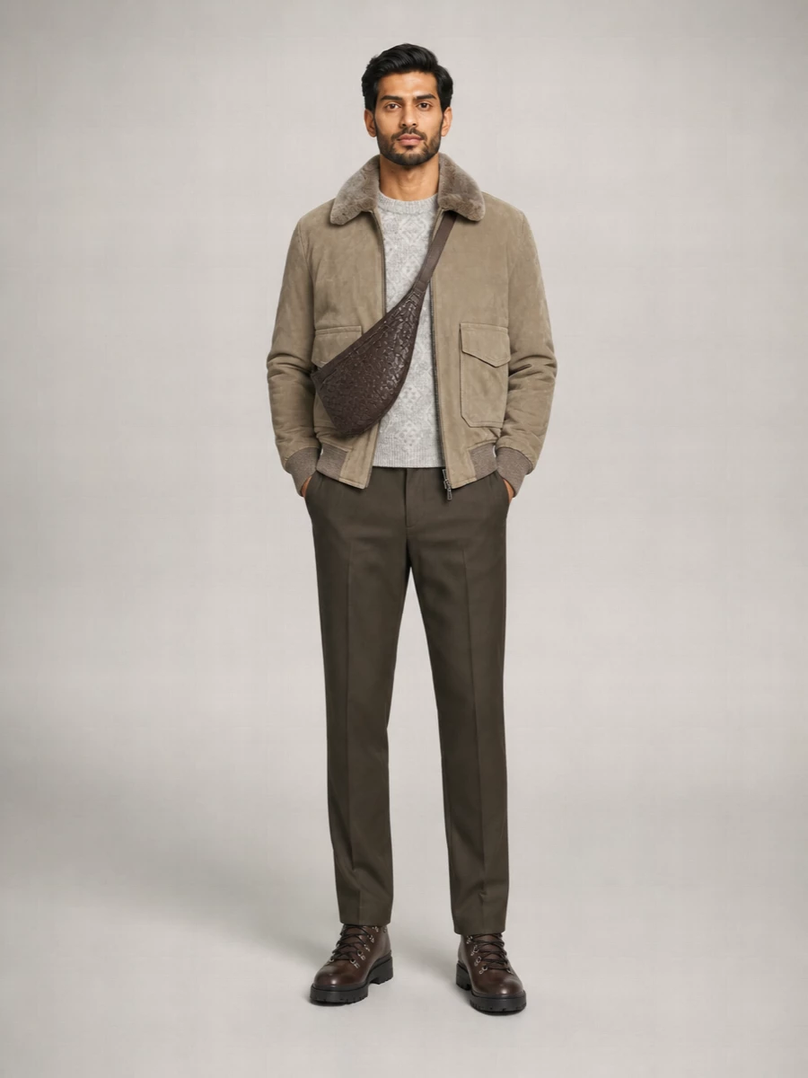 Moorer Suede Bomber Jacket