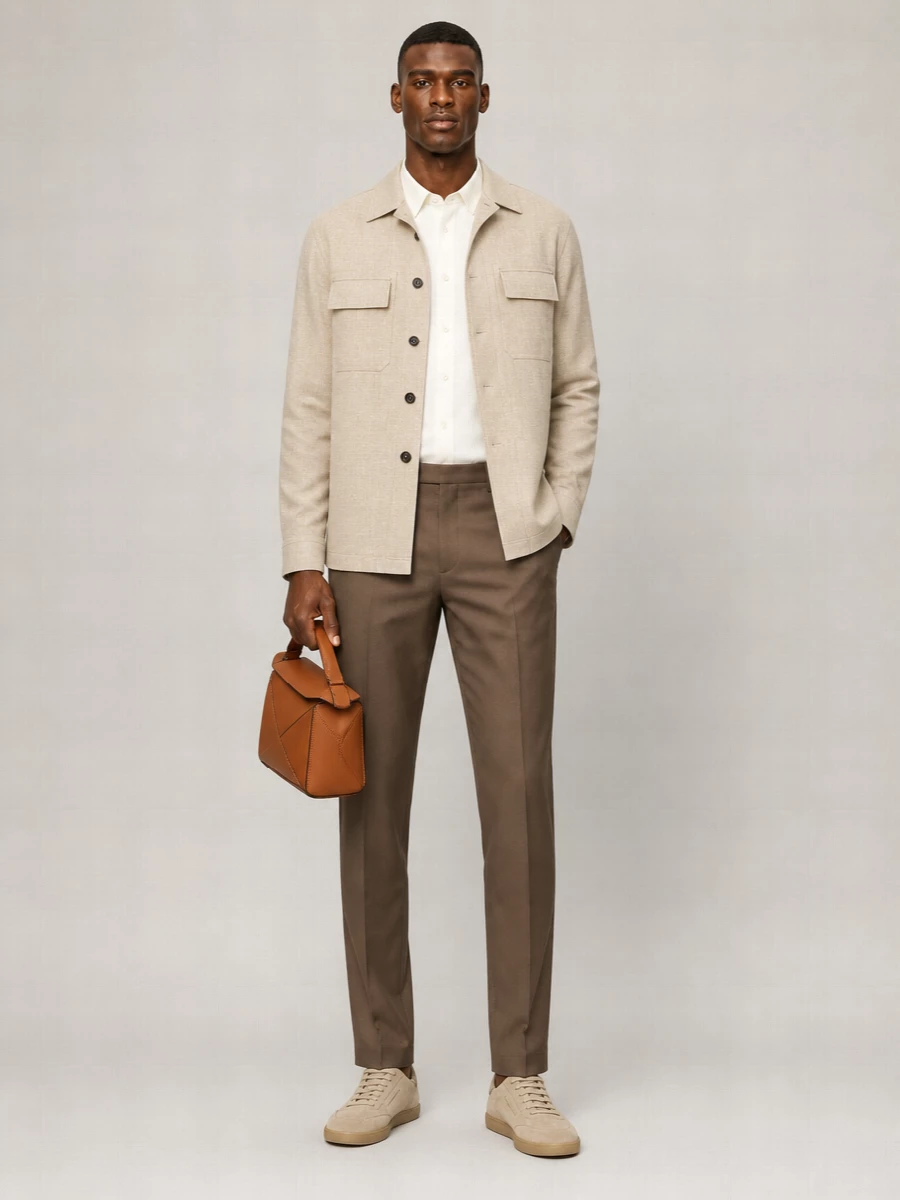 Zegna Linen Blend Shirt Jacket