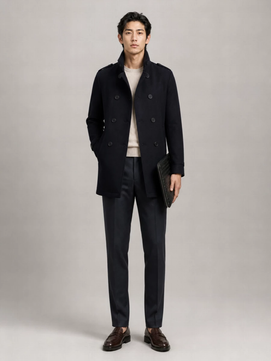 Herno Virgin Wool Peacoat
