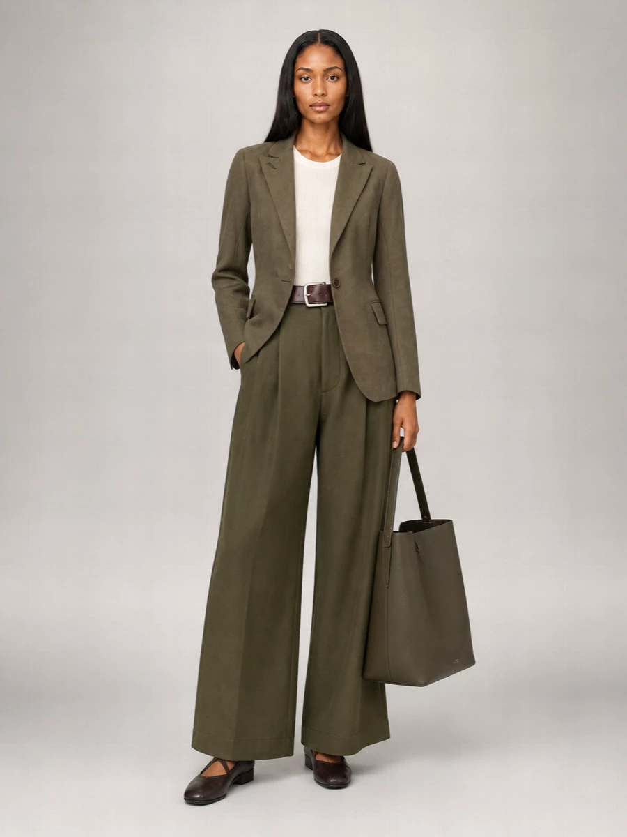 Uma Wang Viscose Linen Wide-Leg Trousers