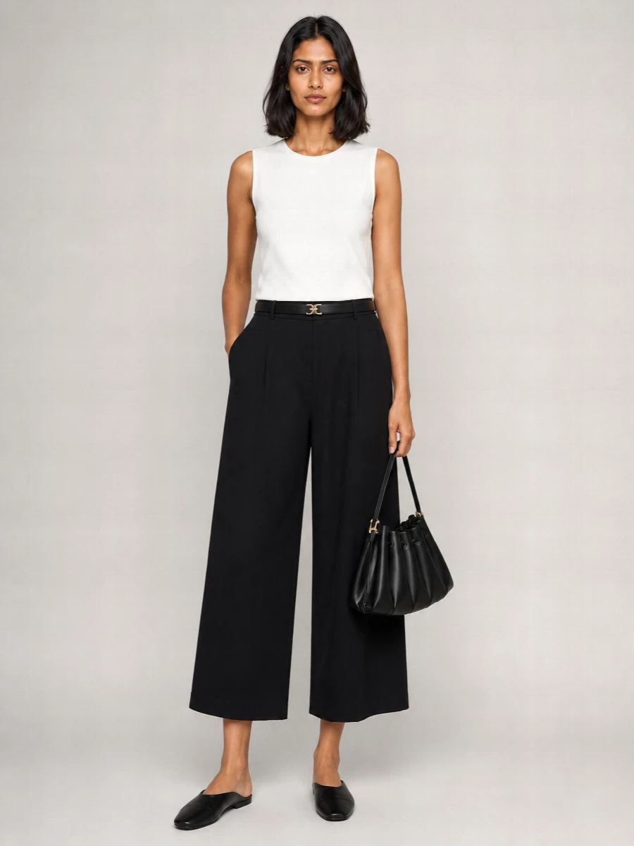 Semicouture Pleated Wide-Leg Trousers