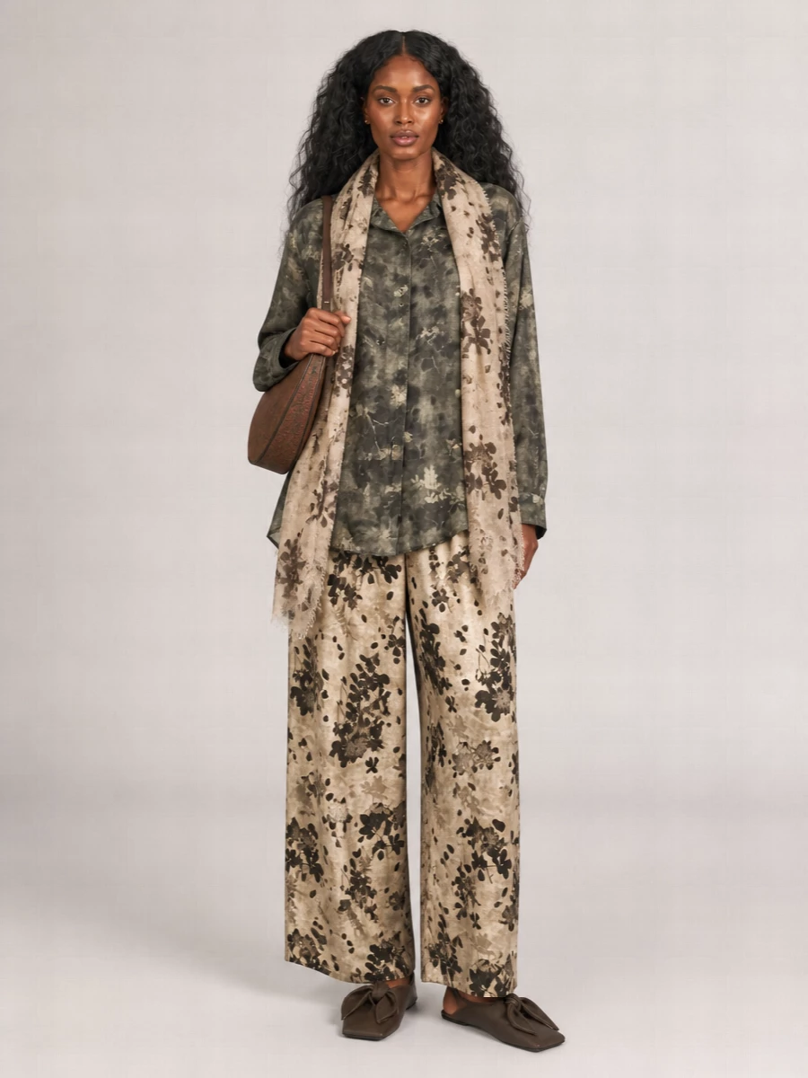 Uma Wang Floral Cotton Scarf