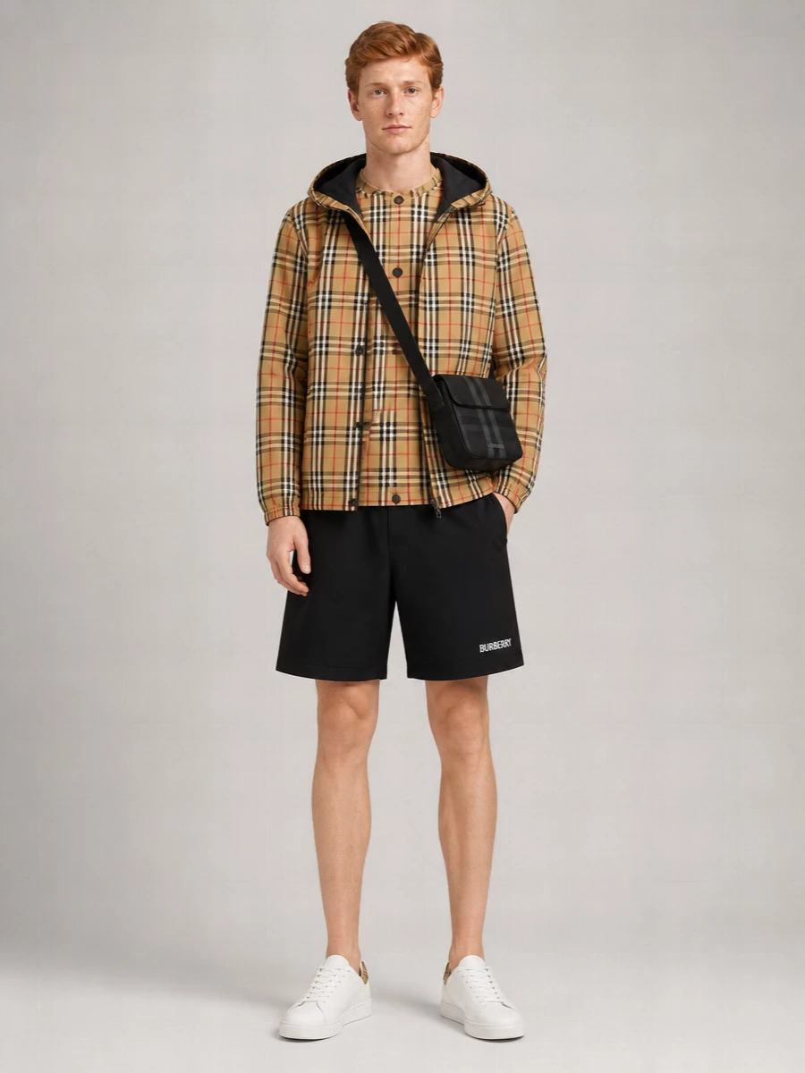 Burberry Rainford Hooded Reversible Jacket Elastic Cuffs