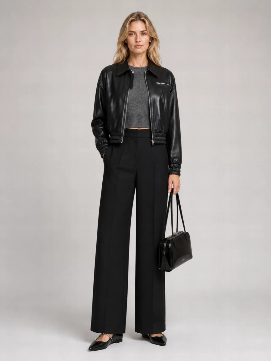 Jil Sander Leather Bomber Jacket
